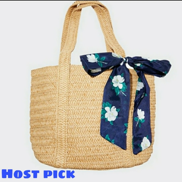 Draper James Handbags - Draper James straw bag with scarf